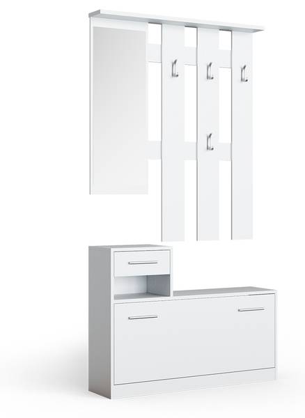 Vestiaire Billy 54397 Blanc - Bois manufacturé - 100 x 112 x 28 cm