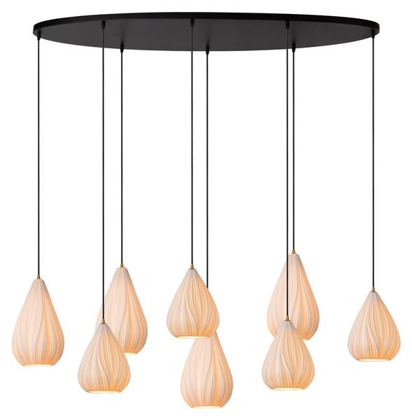 Pendelleuchten CINZIA Weiß - Metall - Porzellan - 156 x 170 x 56 cm