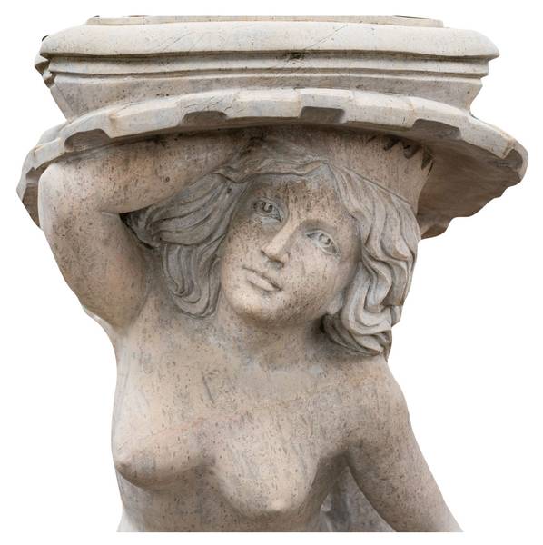 Statuen 2 KÖNIG DER MEERE Weiß - Marmor - 78 x 130 x 80 cm