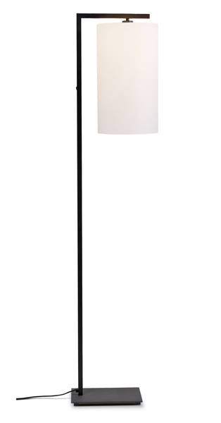 Stehleuchte Boston Schwarz - Weiß - Strukturstoff - 25 x 160 x 30 cm