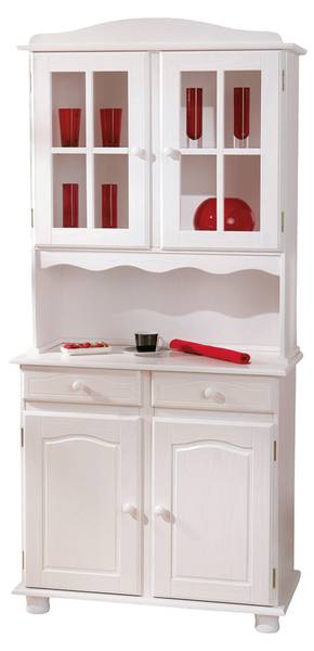 Sideboard mit zwei Türen und zwei Weiß - Massivholz - 88 x 198 x 43 cm