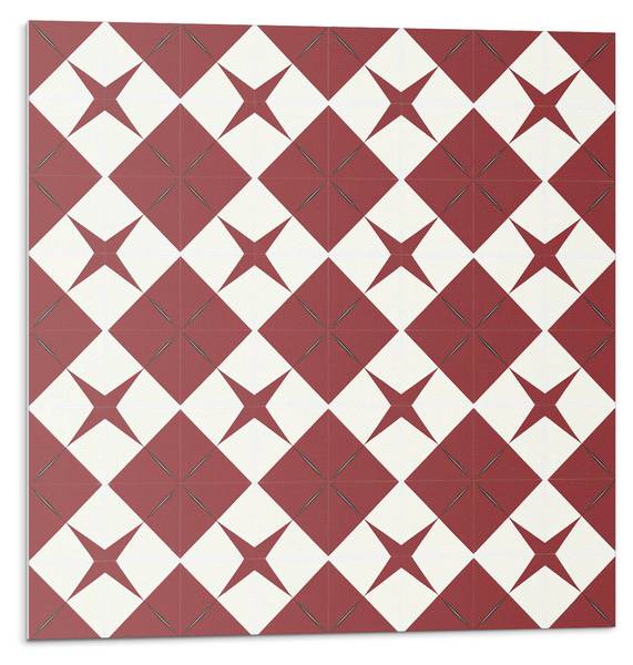 Fliesen Diamant Stern Muster 4er Set 50 x 50 cm
