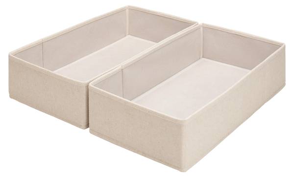 Aufbewahrungsboxen-Set LOUIS 2-tlg Beige - Papier - Textil - 40 x 11 x 21 cm