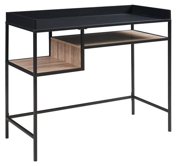 Bureau Belana Noir - Marron - Bois manufacturé - Métal - 43 x 82 x 100 cm