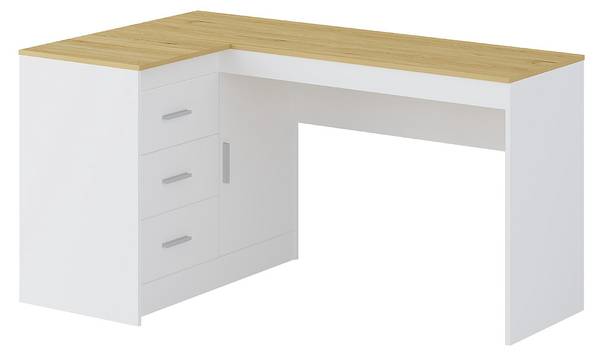 Schreibtisch RIDOVA Braun - Weiß - Holz teilmassiv - 140 x 75 x 90 cm
