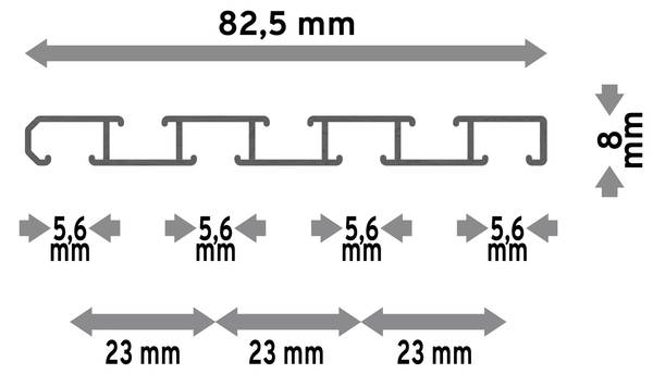 Gardinenschiene 4-Lauf Slimline 2-teilig Breite: 240 cm