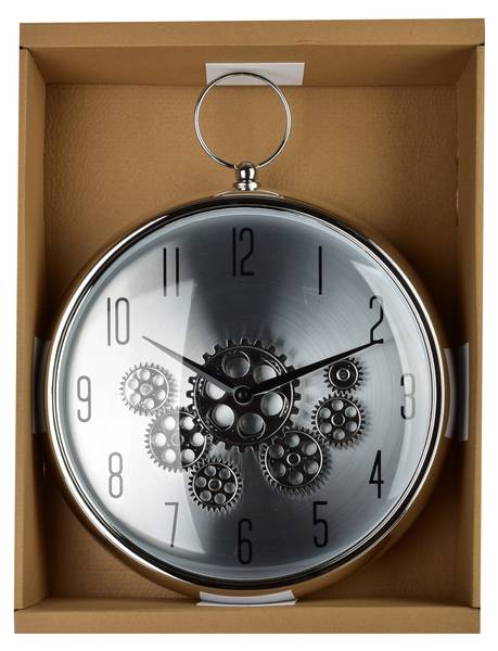 Wanduhr RAMSEY Silber - Kunststoff - 35 x 43 x 35 cm