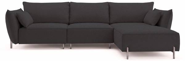 Gartenecksofa SUNMEE Dunkelgrau - Armlehne davorstehend rechts - Ecke davorstehend rechts - Ottomane davorstehend rechts