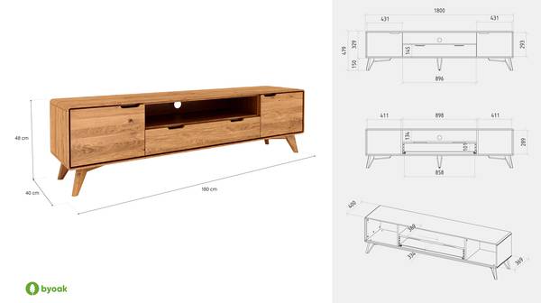 GREG HIFI-Schrank Kernbuche