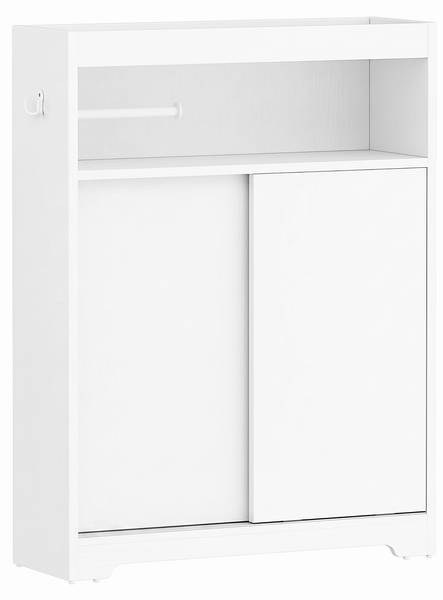 Nischenschrank mit Toilettenpapierhalter Weiß - Holzwerkstoff - 20 x 80 x 60 cm