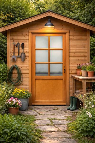 Porte De Service Naxos 156 Marron - Bois manufacturé - En partie en bois massif - 90 x 215 x 7 cm