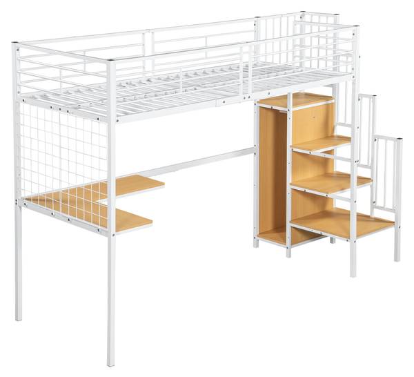 Kinderbett K-537 Weiß - Metall - 90 x 170 x 254 cm