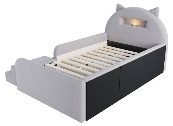 Einzelbett K-2251 Hellgrau