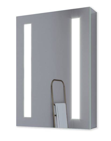 Bad Spiegelschrank mit LED IR Sensor Silber - Glas - 50 x 70 x 13 cm