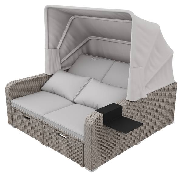 Gartenlounge Rhea Ⅳ Grün - Metall - Polyrattan - 130 x 152 x 126 cm