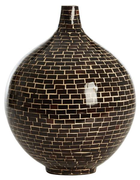 Vase ELORZA Braun - Massivholz - 28 x 35 x 28 cm