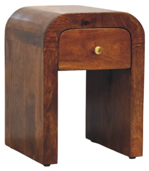 Table de nuit Darcy Marron - Manguier - Laiton - 30 x 40 x 30 cm