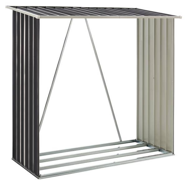 Holzunterstand Enno Grau - Metall - 83 x 154 x 163 cm