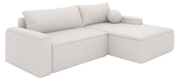 Ecksofa OTATTI Creme - Armlehne davorstehend rechts - Ecke davorstehend rechts - Ottomane davorstehend rechts