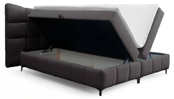 Boxspringbett NOVA Anthrazit - Breite: 218 cm