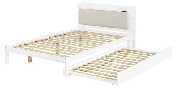 Kinderbett MUDLACHU49 Ⅰ Weiß - Holzwerkstoff - 125 x 80 x 220 cm