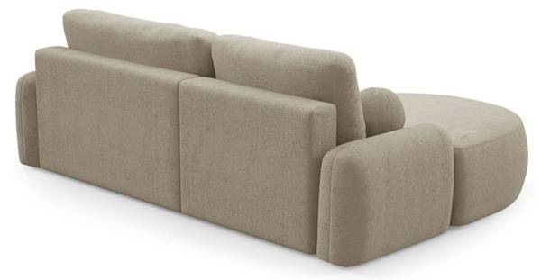 Rundes Ecksofa CLEO  mit Schlaffunktion Beige - Polyester - 264 x 89 x 172 cm