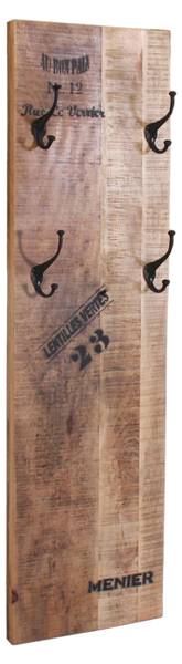 RUSTIC Garderobenpaneel Braun - Mango - 35 x 110 x 8 cm