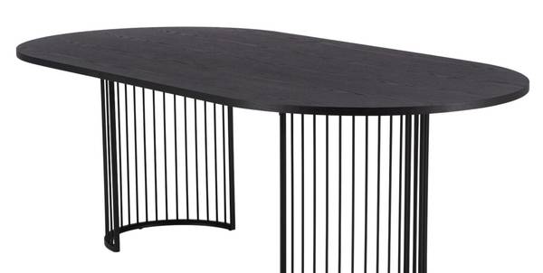 Eettafel Hamneskar zwart - plaatmateriaal op houtbasis - metaal - 220 x 75 x 110 cm
