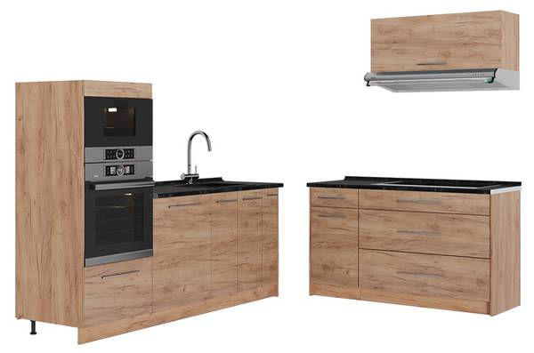 Küchenzeile Fame-Line 63897 Braun - Stahl - 340 x 154 x 60 cm