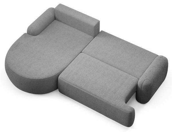 Rundes Ecksofa CLEO  mit Schlaffunktion Grau - Polyester - 264 x 89 x 172 cm