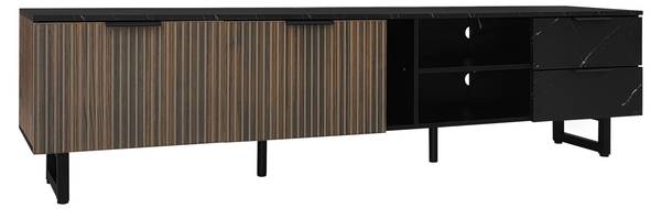 TV-Möbel Vrenkaen Schwarz - Holzwerkstoff - 38 x 50 x 200 cm