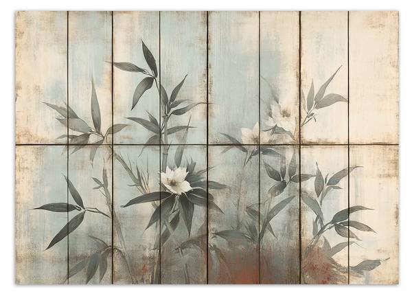 Fototapete Pflanzenstängel und Blumen 250 x 175 cm