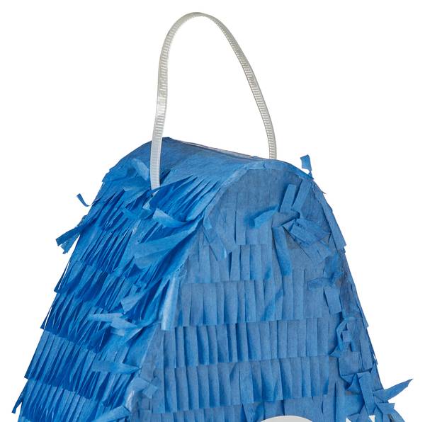 Pinata Set Rakete mit Stab und Maske Blau - Rot - Silber - Papier - Kunststoff - 30 x 40 x 9 cm