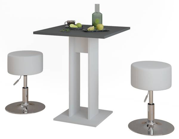 Ensemble de table à manger Repose 55738 Gris - Blanc - Polyacrylique - 65 x 78 x 65 cm