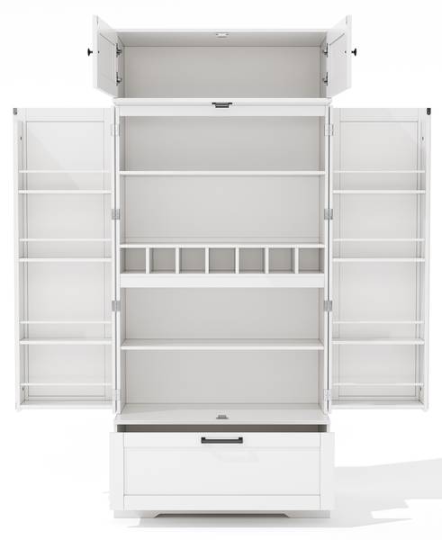 Buffetschrank WoodyLucy Ⅶ Weiß - Holzwerkstoff - 80 x 180 x 40 cm