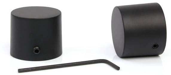 Gardinenstange 1-Lauf Kappe Schwarz - Breite: 60 cm