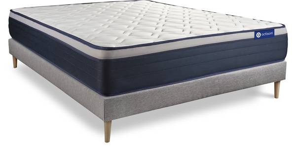 Bettgestell und Matratze Actimemo max - Grau - Massivholz - 135 x 55 x 200 cm