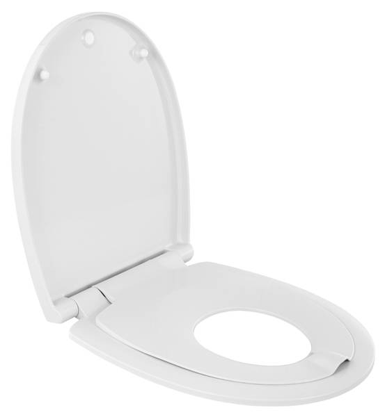 WC-Sitz Family mit Kinder-Einsatz Weiß - Kunststoff - 37 x 5 x 46 cm