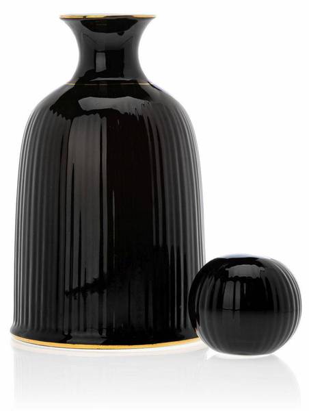 Karaffe Kendi Schwarz - Gold - Keramik - 12 x 22 x 12 cm