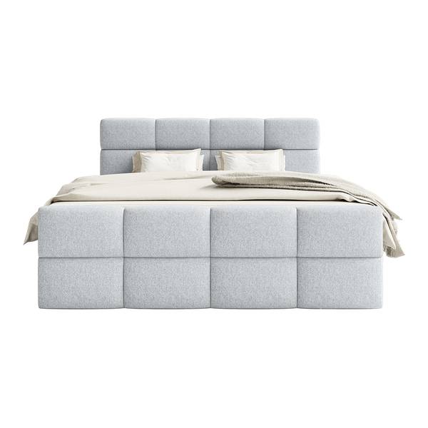 Boxspringbett ALZEA Silber - Breite: 140 cm