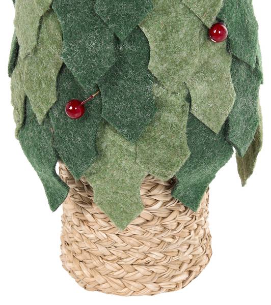 Dekoobjekt SIMONIEMI 2-tlg Braun - Grün - Rot - Naturfaser - 14 x 55 x 10 cm