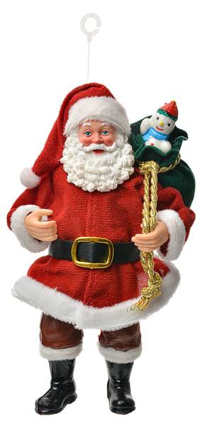 Weihnachtsanhänger Santa MC66246 Rot - Textil - 6 x 17 x 10 cm