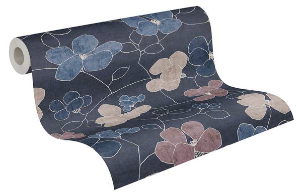 Vliestapete 791474-GU Blau - Kunststoff - 53 x 1 x 1005 cm
