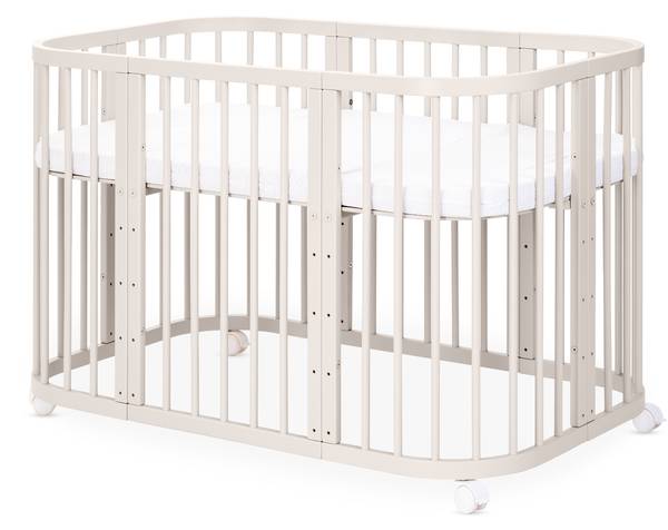 Babybett CLASSIC 7in1 2-tlg. Beige - Buche - 78 x 75 x 128 cm