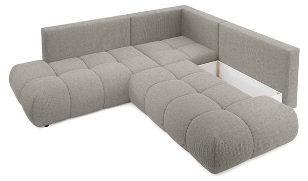 Ecksofa DUCA II CURIO Hellgrau - Ecke davorstehend links