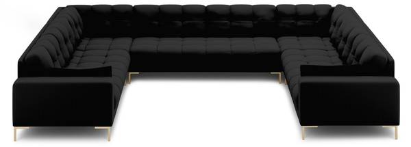 Canapé panoramique MAMAIA 9 places Noir
