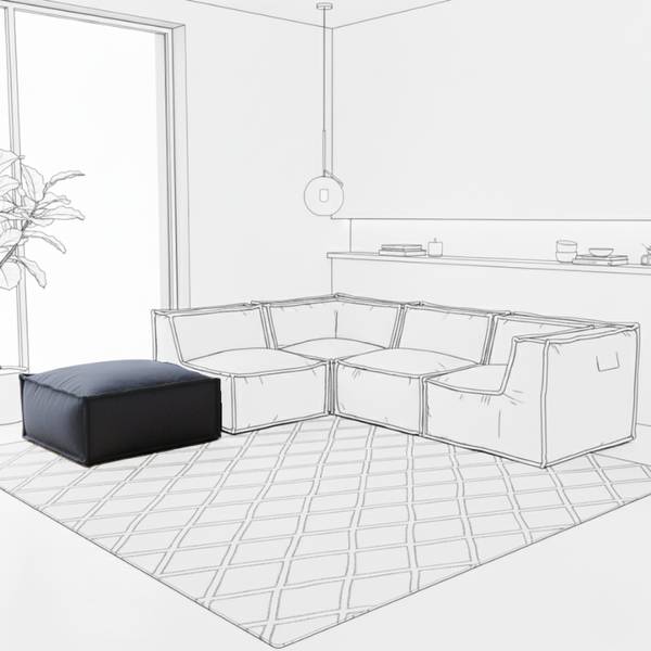 1-Sitzer Modul Chaiselongue LEINENOPTIK Grau - Textil - 60 x 38 x 60 cm