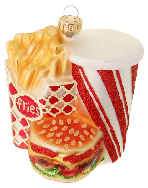 Weihnachtsornament Happy meal 1-tlg. Glas - 9 x 10 x 6 cm