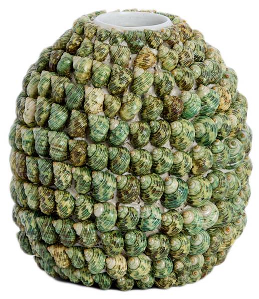 Topf SHELL Grün - Massivholz - 21 x 22 x 21 cm