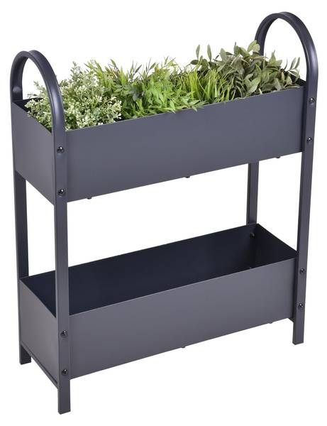 Hochbeet HALLE Grau - Metall - 23 x 75 x 60 cm